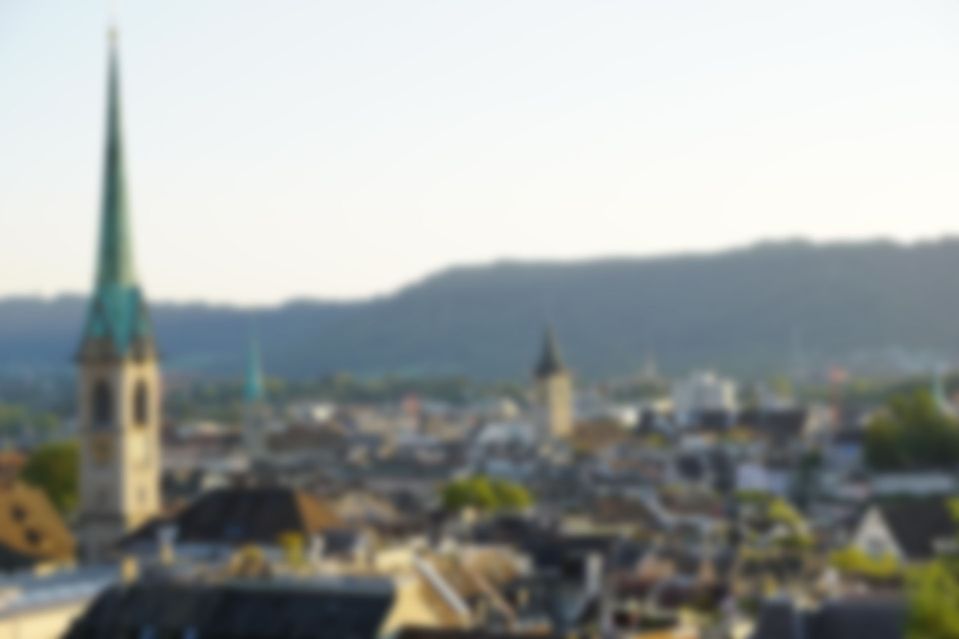 Unscharfe Stadtansicht von Zürich